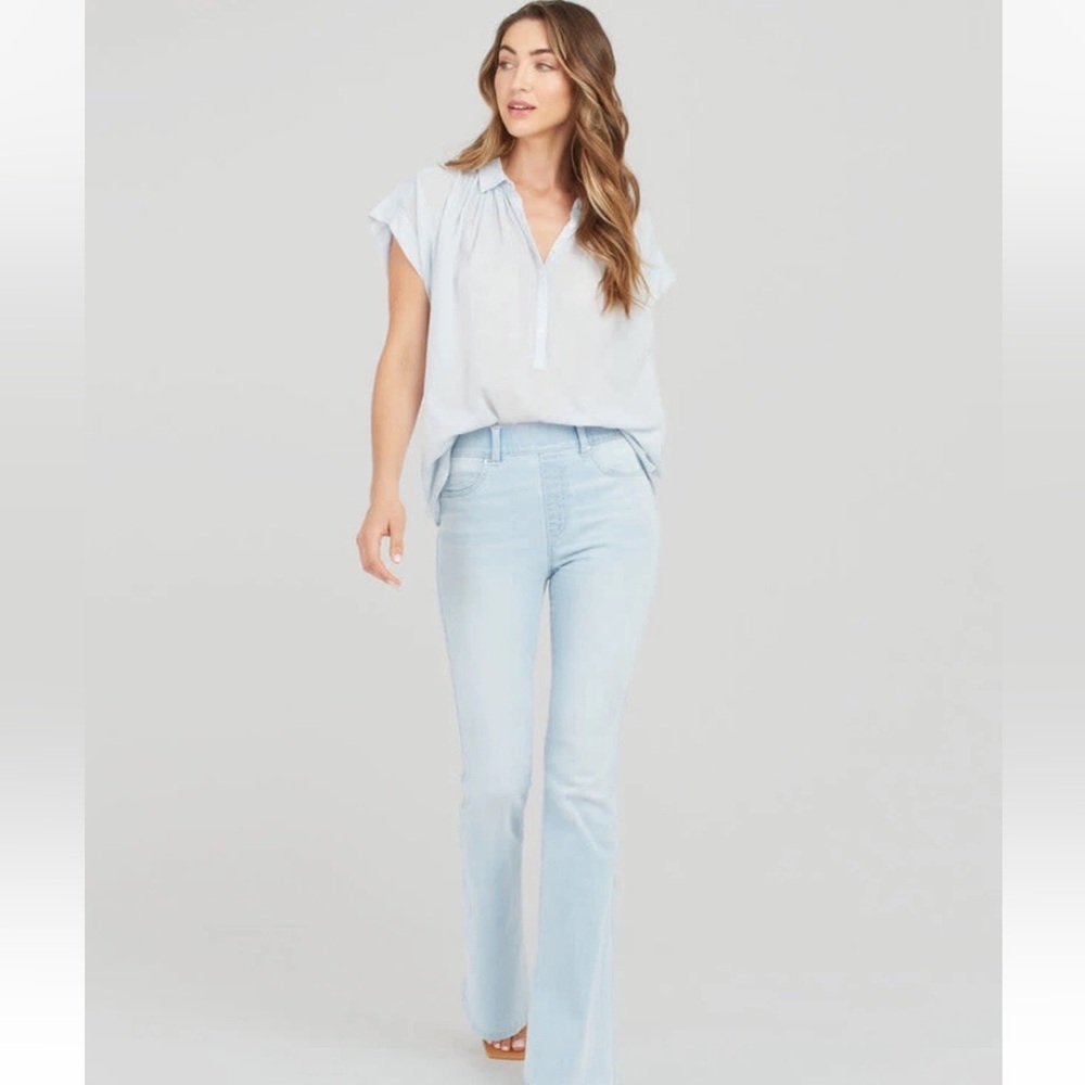 SPANX Flare Retro Light Blue Jeans Leggings - Picture 2 of 7